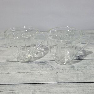 Disney Clear Glass Ribbed Coffee Mugs - Set of 2